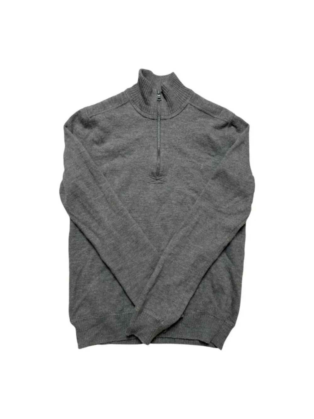 Banana Republic 100% Wool Quarter Zip Sweater Gray Men’s Medium Mock Neck